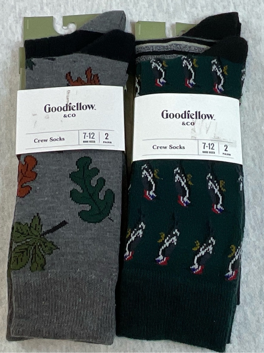 GOODFELLOW & CO  MEN’S CREW SOCKS BUNDLE OF 4 PAIRS SHOE SIZE: 7-12 COMFORTABLE